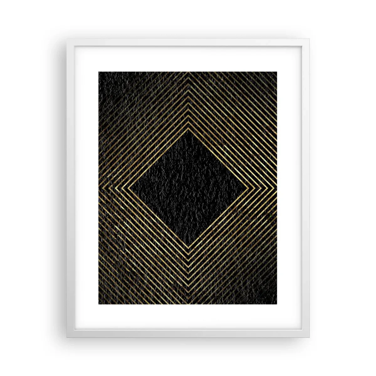 Poster in een witte lijst - Geometrie in glamoureuze stijl - 40x50 cm