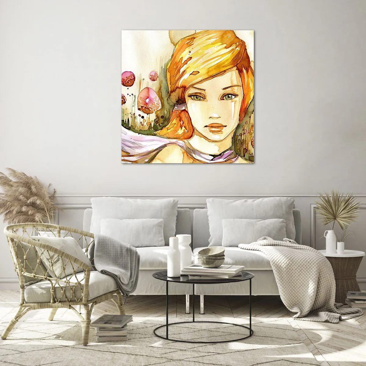 Schilderen op glas - Een smaragdgroene look die woede kalmeert - 60x60 cm