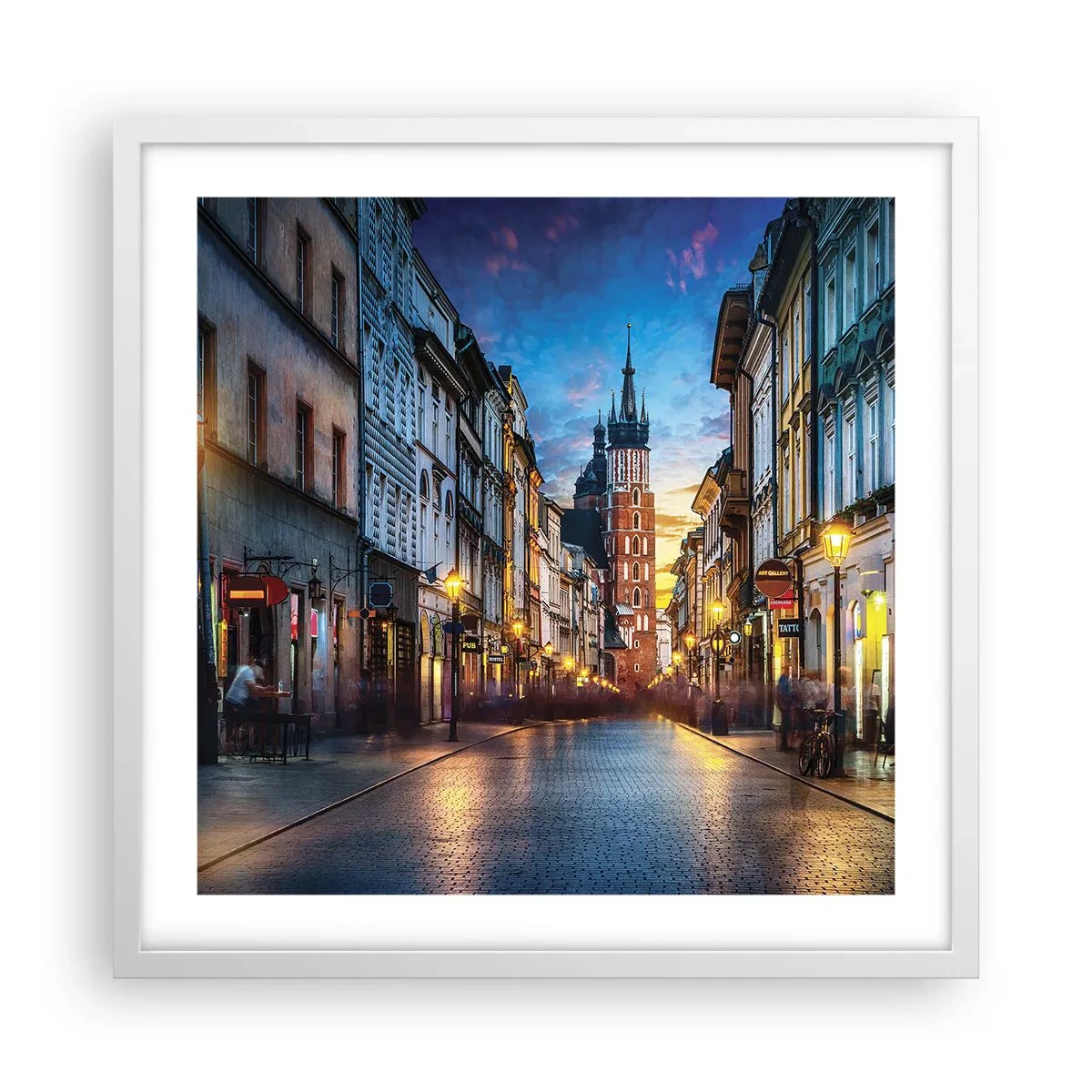 Poster in een witte lijst - Charme van Krakau - 50x50 cm