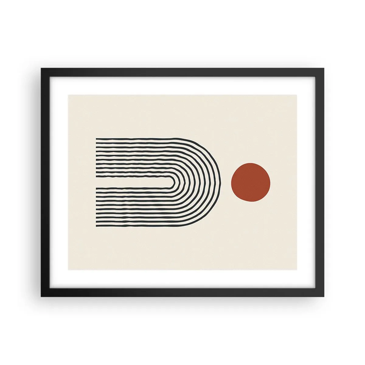 Poster in een zwarte lijst - Magnetisme van vormen en kleuren - 50x40 cm
