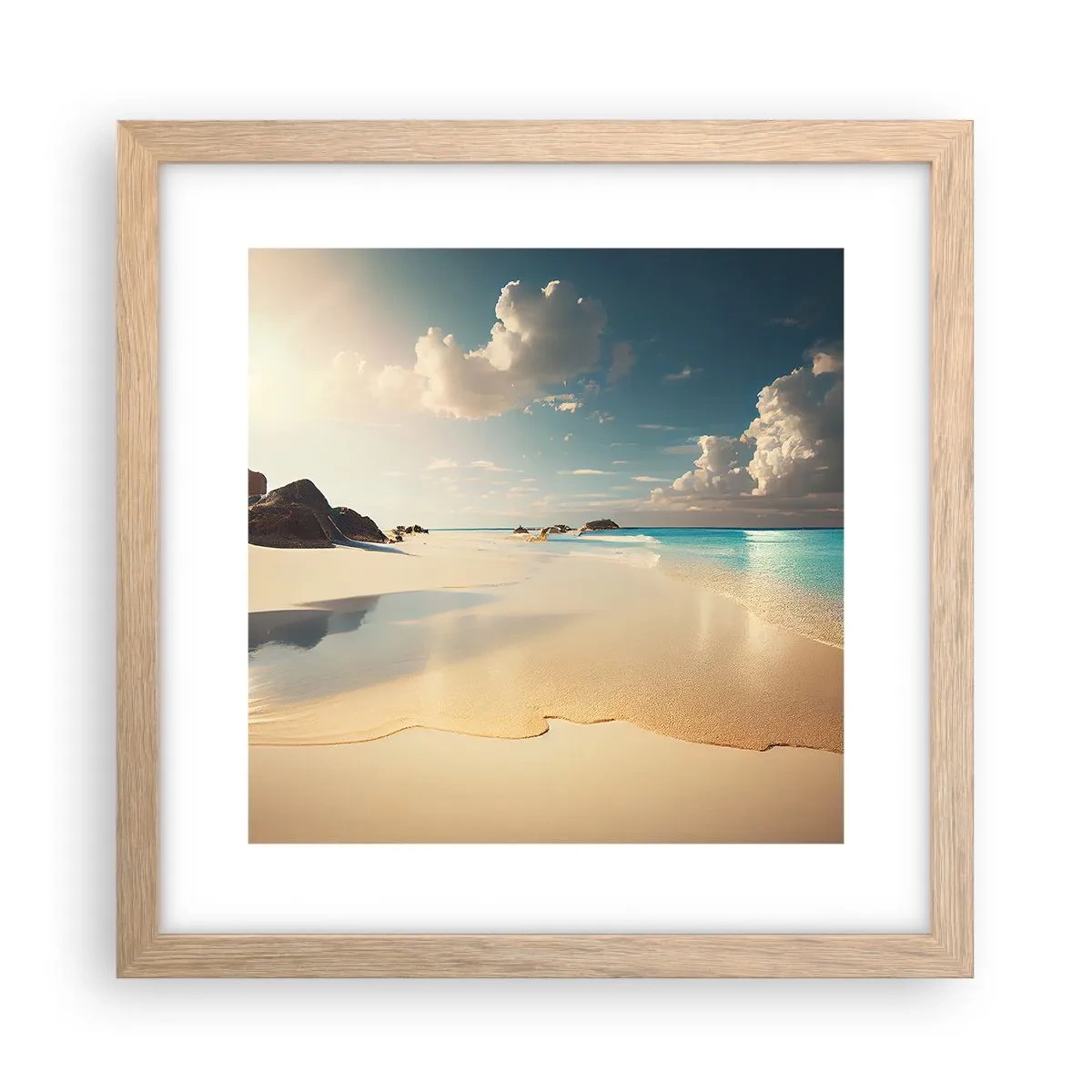 Een poster in een licht eiken lijst - Een droomdag - 30x30 cm