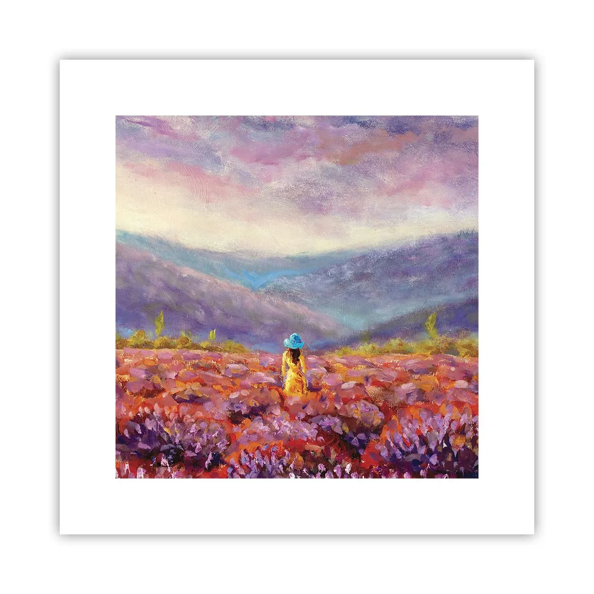 Poster - In een lavendelwereld - 30x30 cm