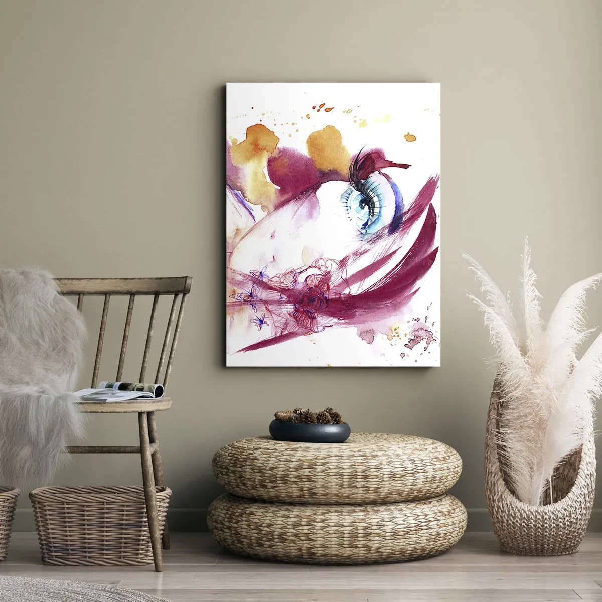 Schilderen op canvas - De wereld gedijt in nabijheid - 55x100 cm