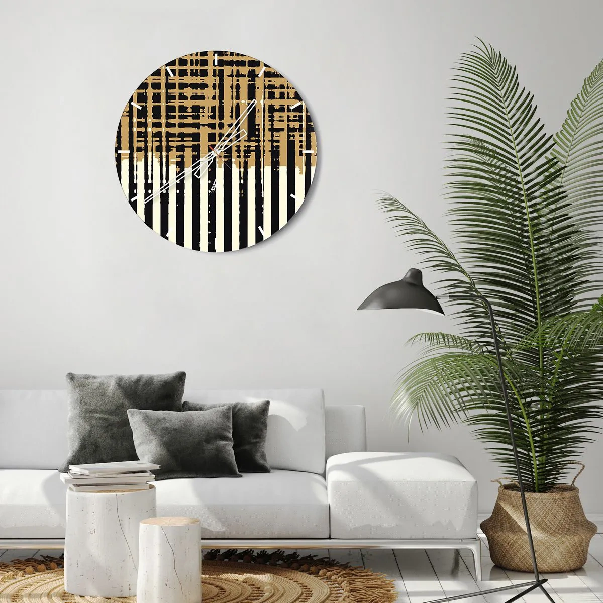 Wandklok - Klok - Architecturale abstractie - 30x30 cm