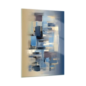 Schilderen op glas - Blauwe constructie - 50x70 cm