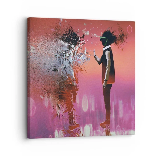 Schilderen op canvas - Kun je naar jezelf kijken? - 30x30 cm