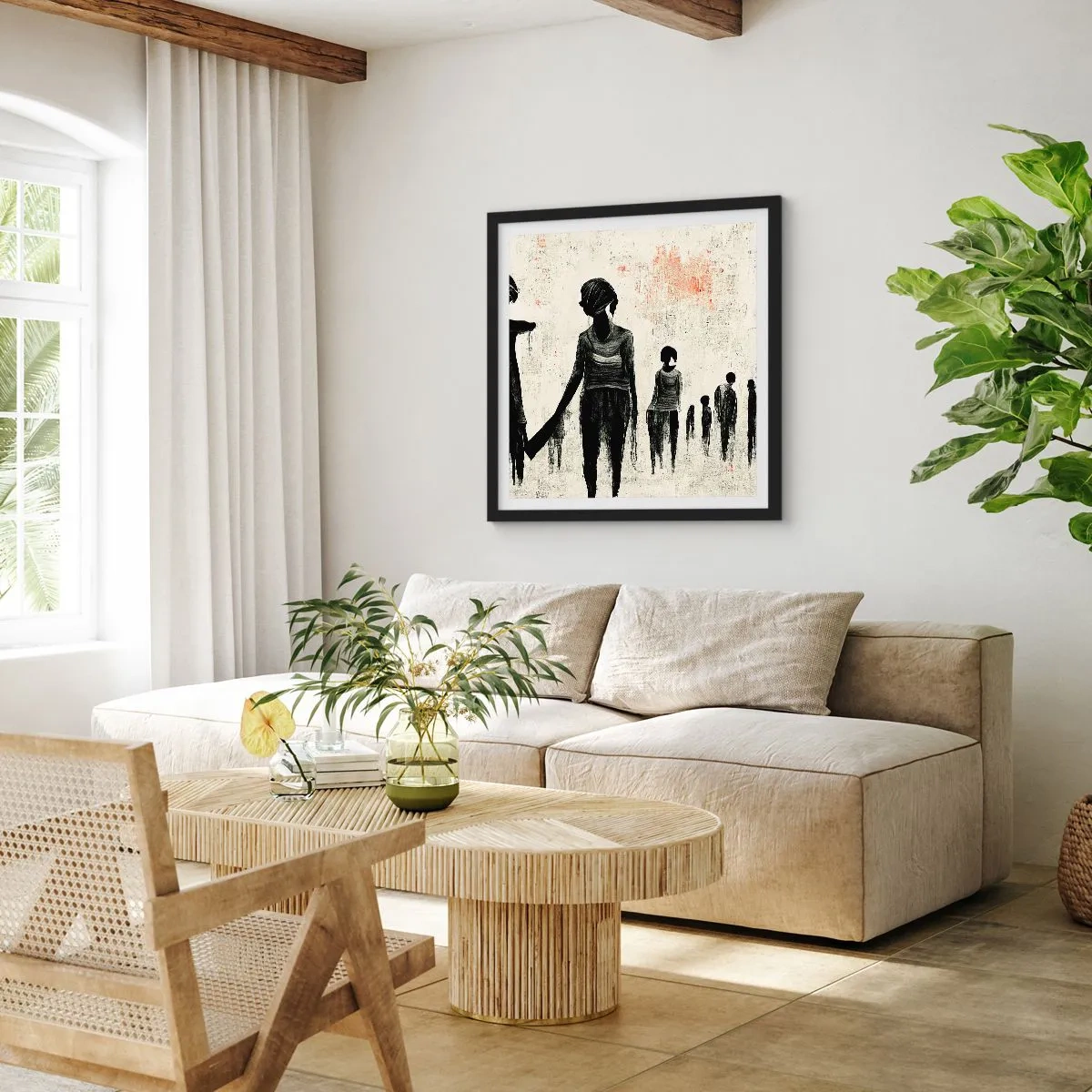 Poster in een zwarte lijst - Tegen eenzaamheid - 30x30 cm