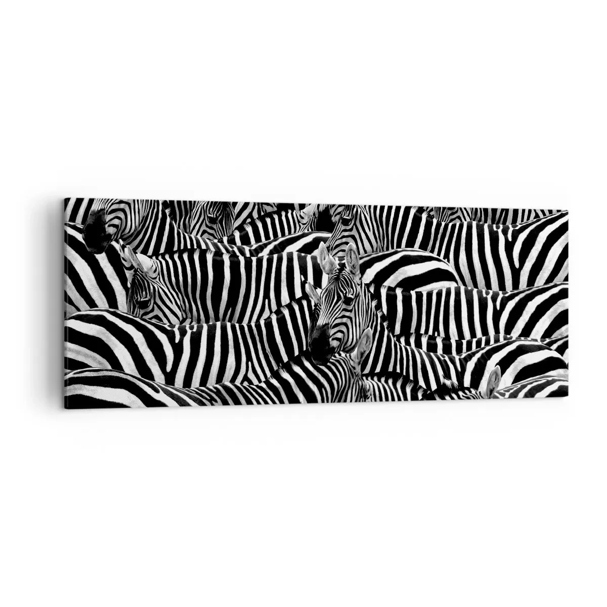 Schilderen op canvas - Groepsportret met strepen - 140x50 cm