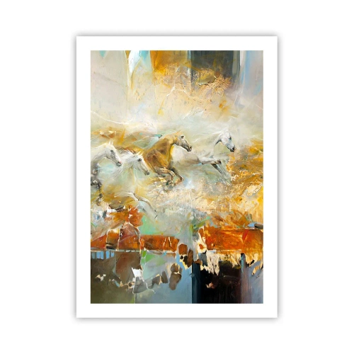Poster - Galopperen door het licht - 50x70 cm