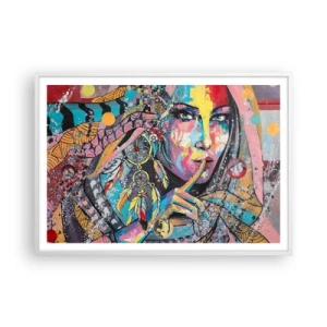 Poster in een witte lijst - Zwijg totdat je het begrijpt - 100x70 cm