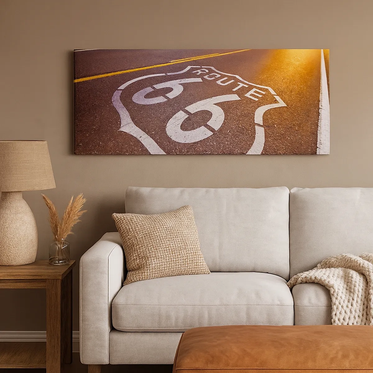 Schilderen op canvas - De beroemde weg 66 - 30x30 cm