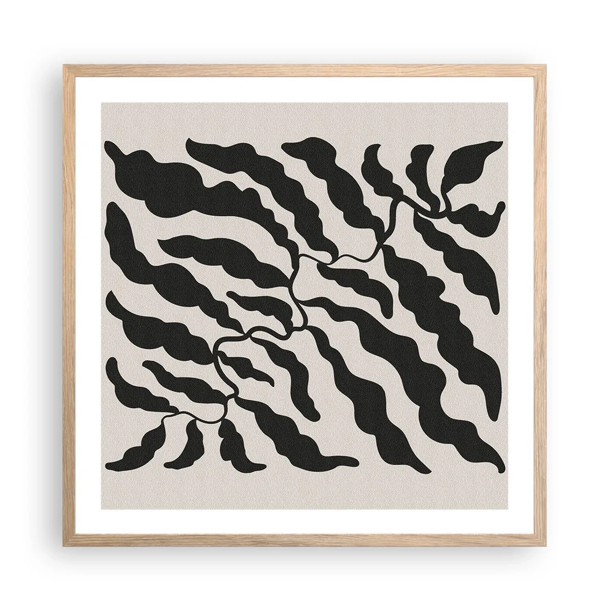 Een poster in een licht eiken lijst - Natuur van een vierkant - 60x60 cm