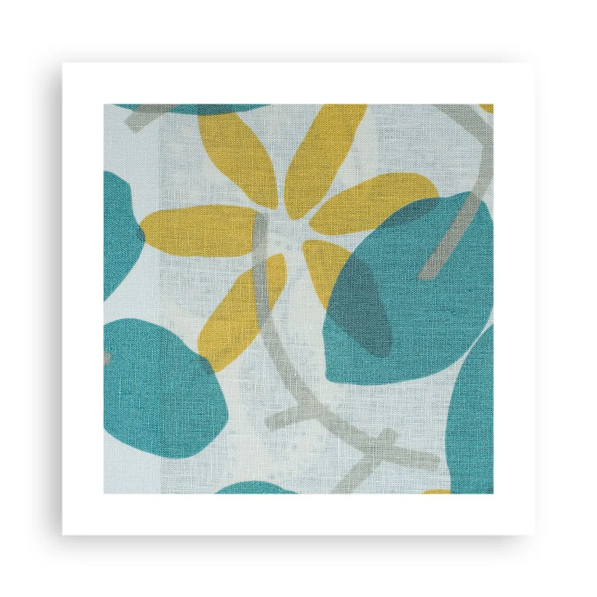 Poster - Tussen de azuurblauwe bladeren - 40x40 cm
