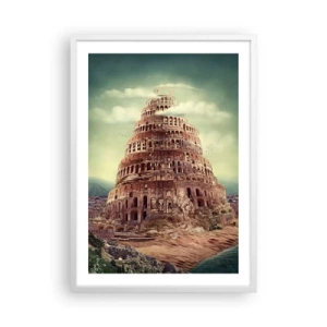 Poster in een witte lijst - Toren van Babel - 50x70 cm