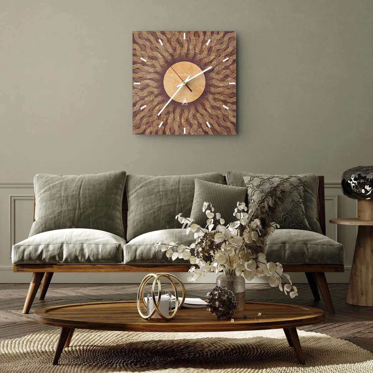 Wandklok - Klok - Zon icoon - 30x30 cm