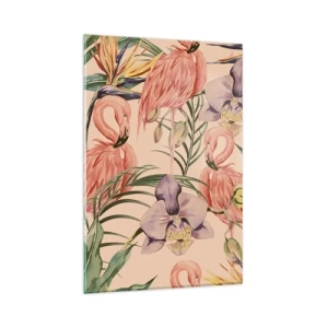 Schilderen op glas - Roze ballet in bloemen - 80x120 cm
