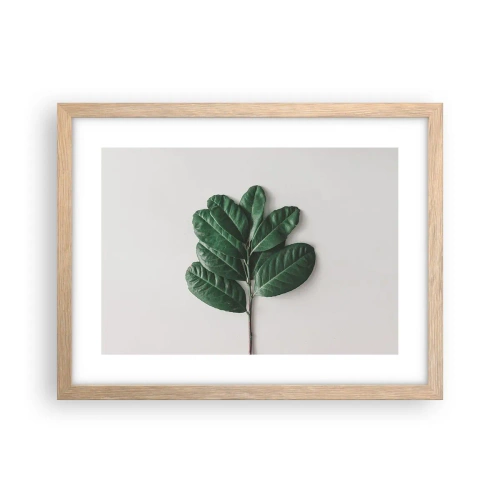 Een poster in een licht eiken lijst - Een tekening van de pure natuur - 40x30 cm