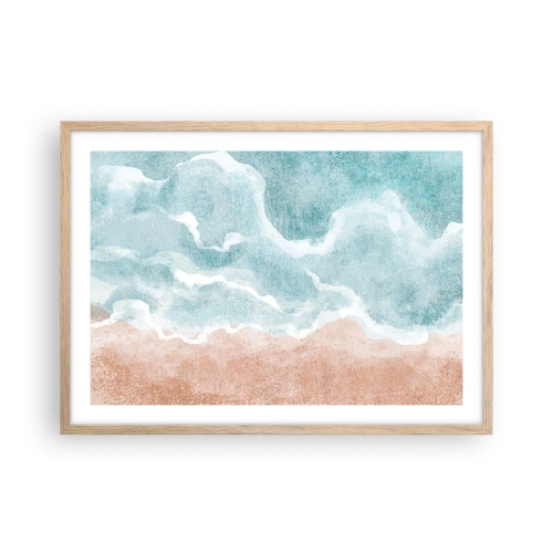 Een poster in een licht eiken lijst - Wolkenabstractie - 70x50 cm