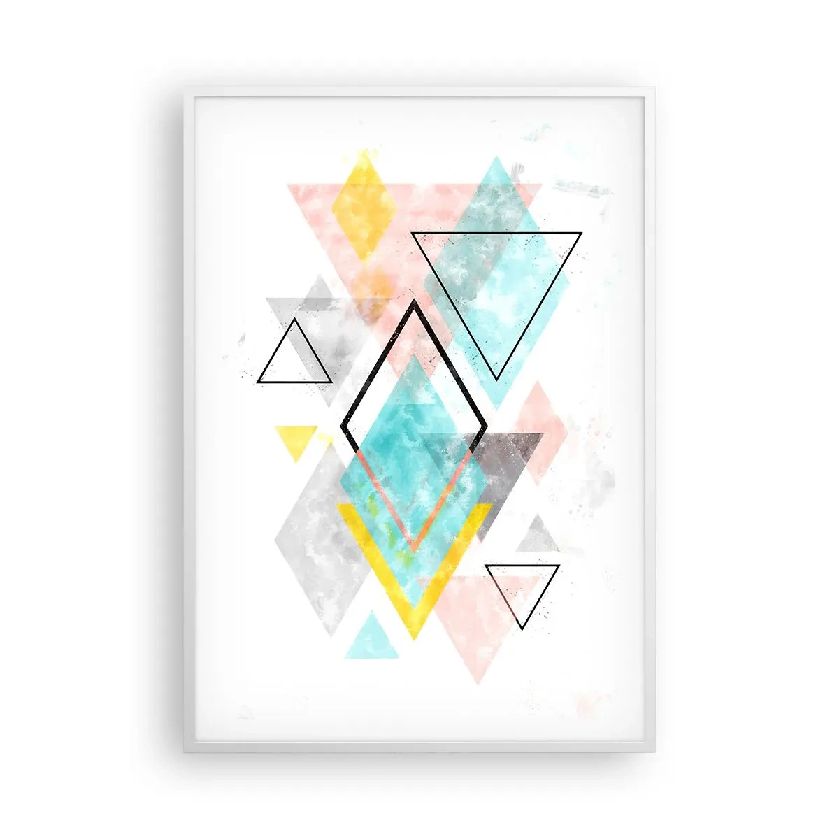 Poster in een witte lijst - Geometrisch spel - 70x100 cm