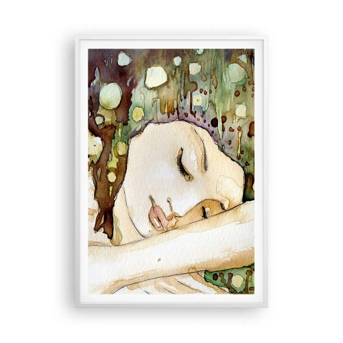 Poster in een witte lijst - Een smaragd-violette droom - 70x100 cm