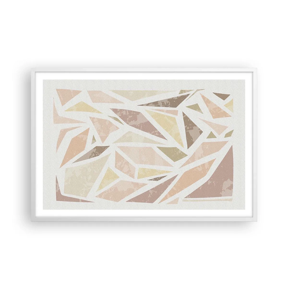 Poster in een witte lijst - Gebrandschilderd glas compositie - 91x61 cm