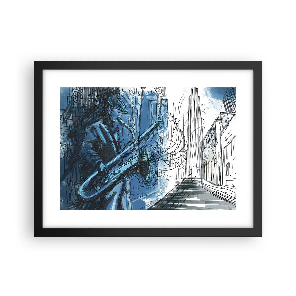 Poster in een zwarte lijst - Stedelijke Rapsodie - 40x30 cm