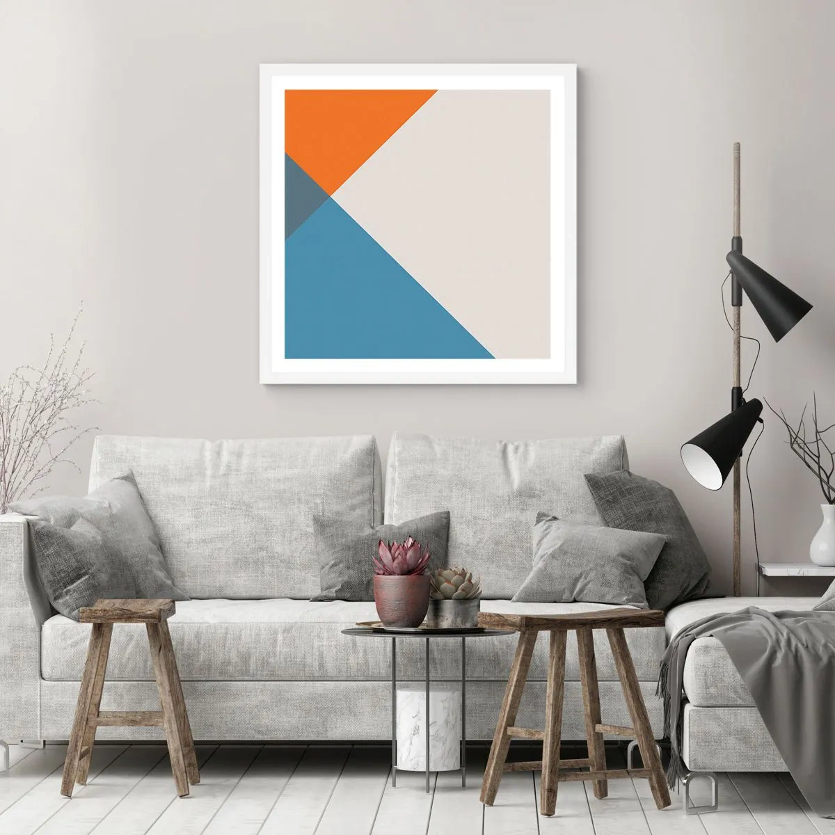 Poster in een witte lijst - In een hoekje… - 30x30 cm