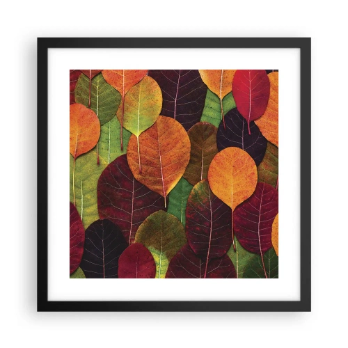 Poster in een zwarte lijst - Herfst mozaïek - 40x40 cm