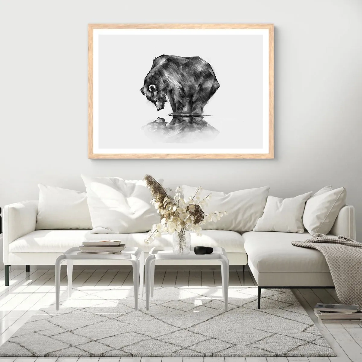 Een poster in een licht eiken lijst - Leuk om een geliefde persoon te zien - 91x61 cm