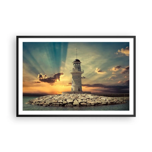 Poster in een zwarte lijst - Licht - Goed - Schoonheid - 91x61 cm