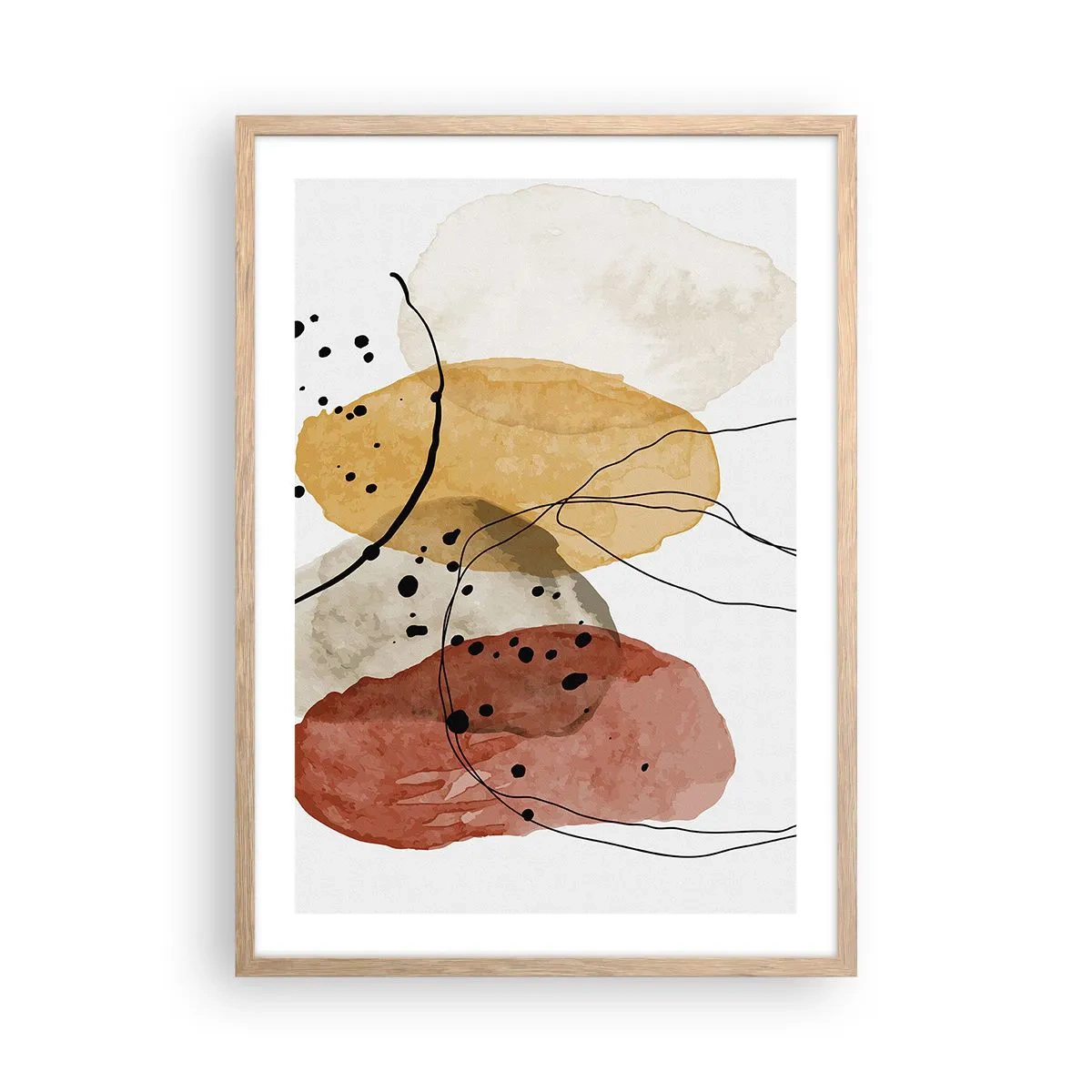 Een poster in een licht eiken lijst - Als lichte, transparante lucht - 50x70 cm