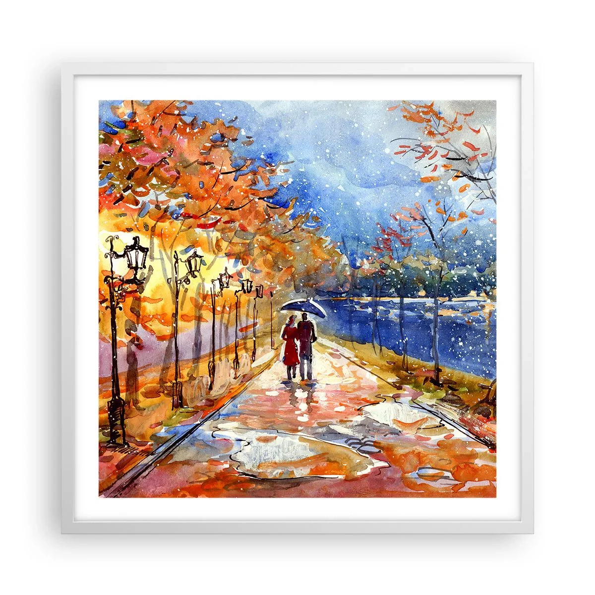 Poster in een witte lijst - Samen tot de grens van de tijd - 60x60 cm