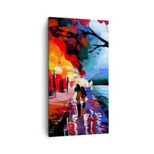Schilderen op canvas - Brandende herfst in het park - 45x80 cm