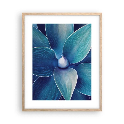 Een poster in een licht eiken lijst - Blauw uit de lucht - 40x50 cm