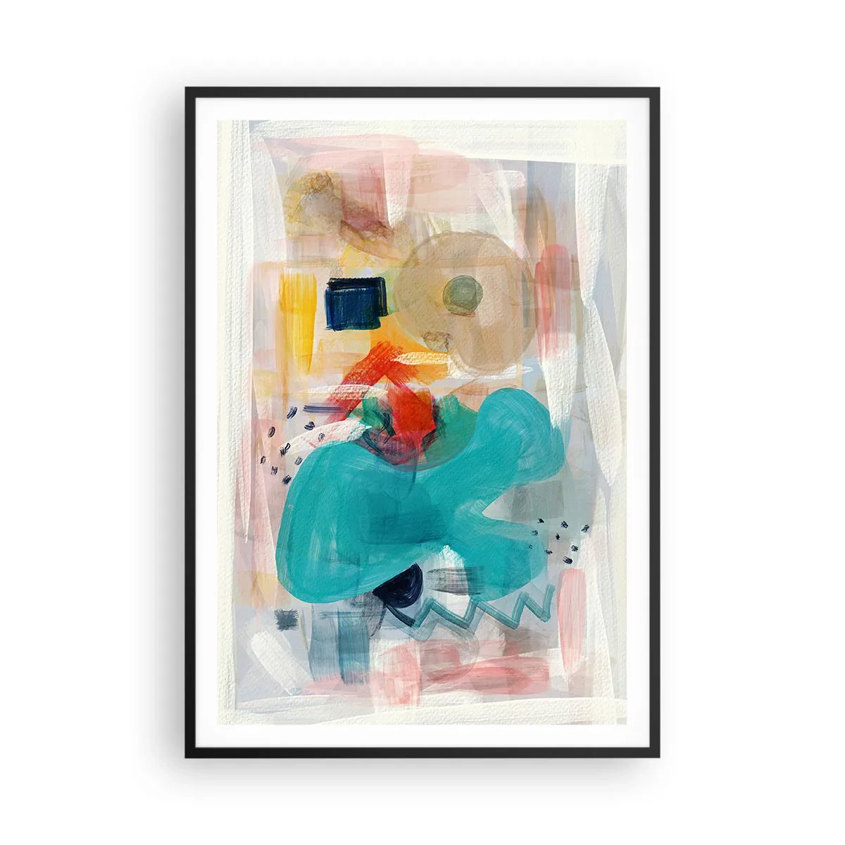 Poster in een zwarte lijst - Kleurrijk spel - 70x100 cm