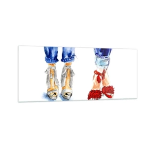 Schilderen op glas - Misschien gaan we wandelen? - 100x40 cm