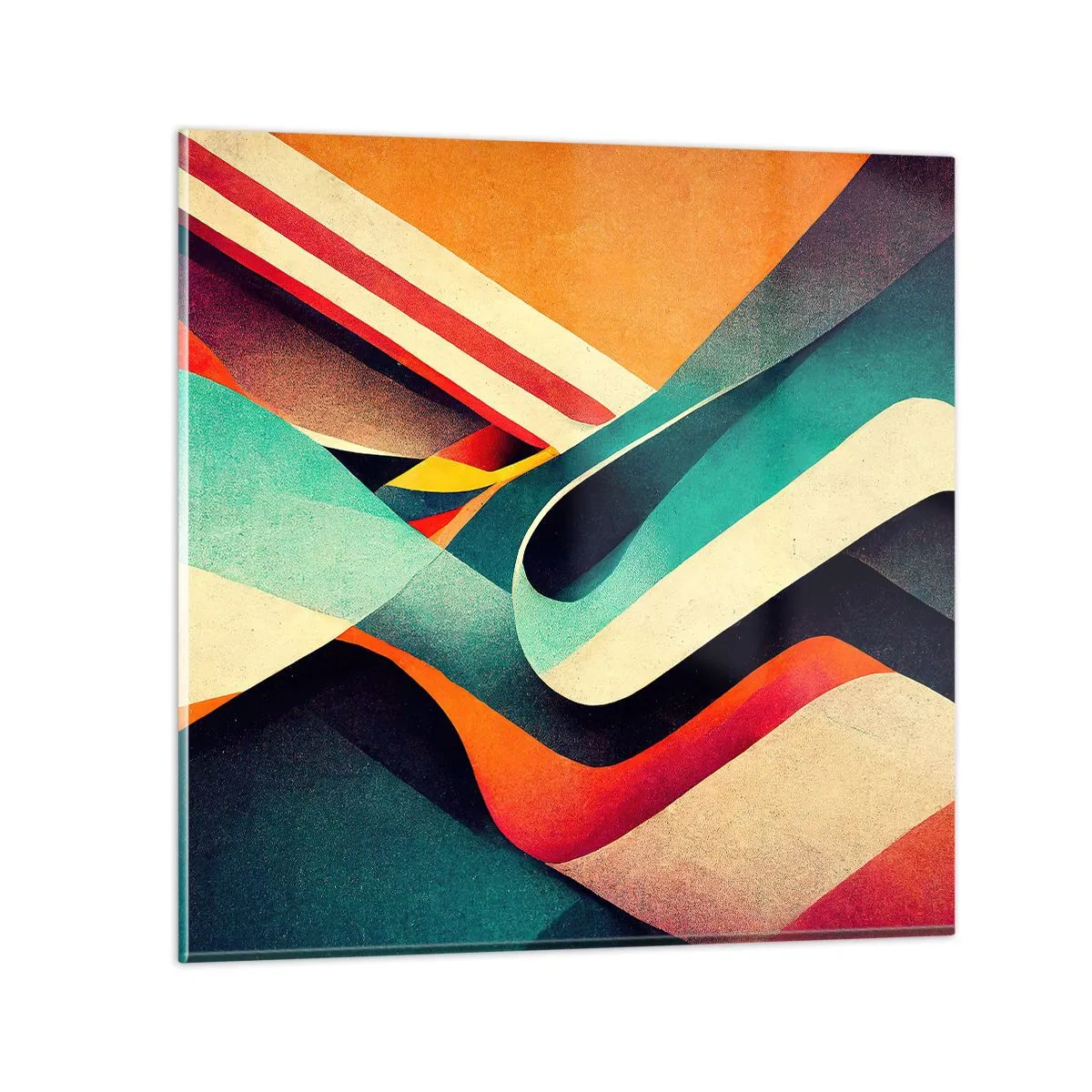 Schilderen op glas - Intensieve compositie - 50x50 cm