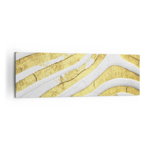 Schilderen op canvas - Compositie in wit en goud - 160x50 cm