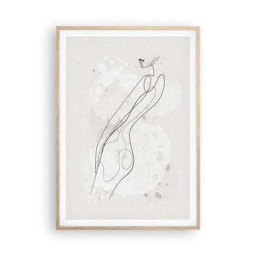 Een poster in een licht eiken lijst - De blik dwaalt af - 70x100 cm