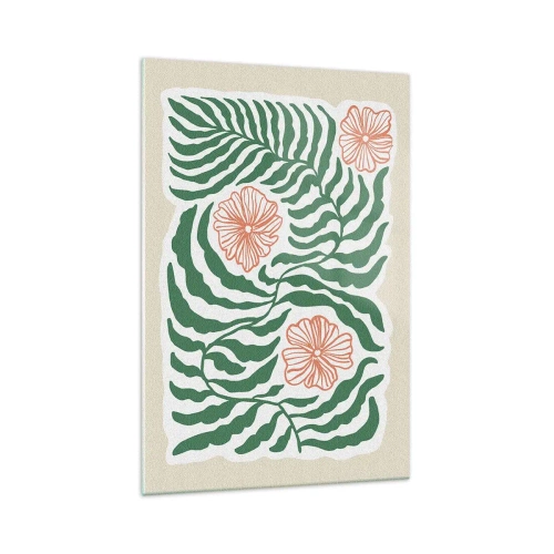 Schilderen op glas - Bloeiend in het groen - 70x100 cm