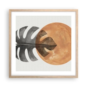 Een poster in een licht eiken lijst - Altijd de zon - 50x50 cm