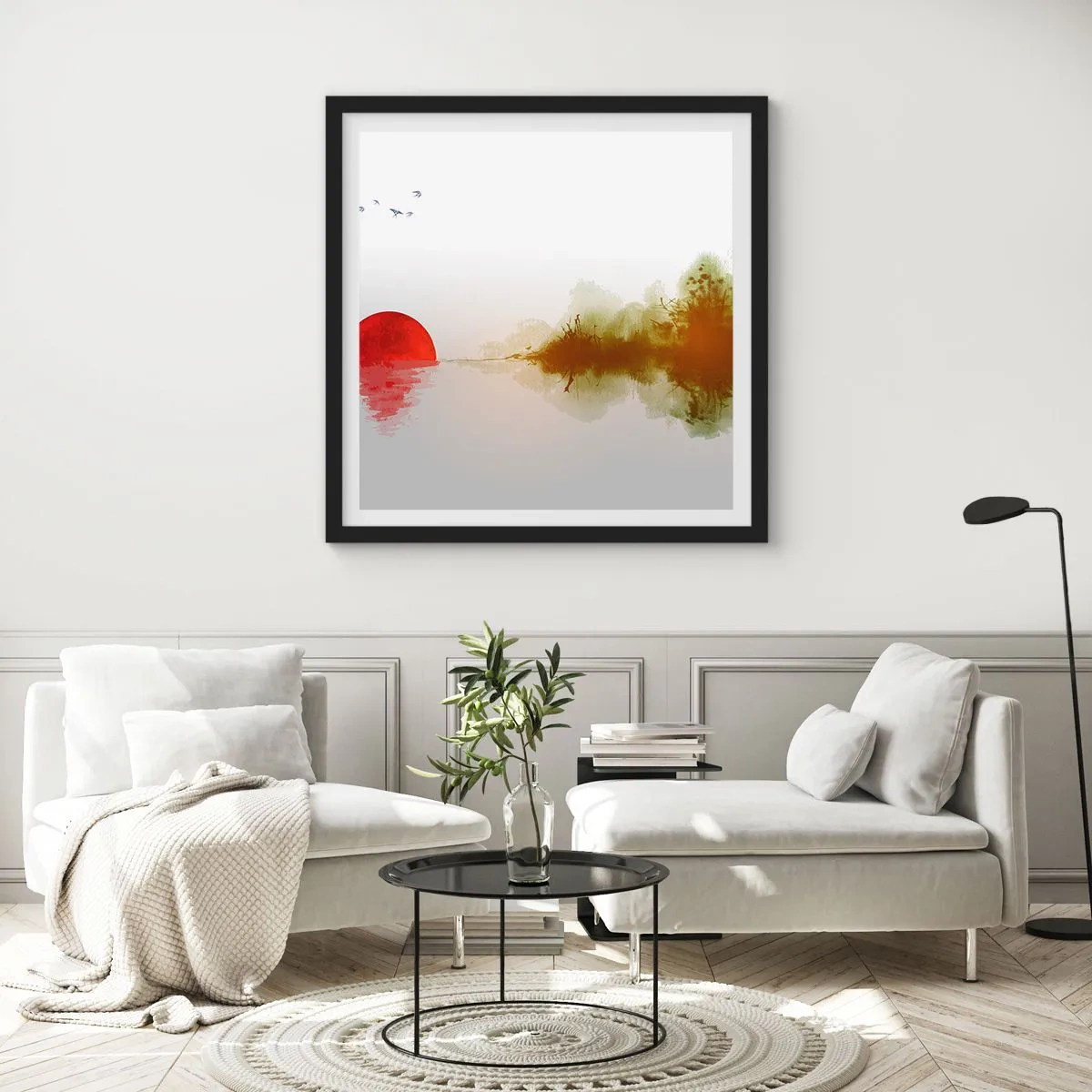 Poster in een zwarte lijst - Een belofte van vrede - 40x40 cm