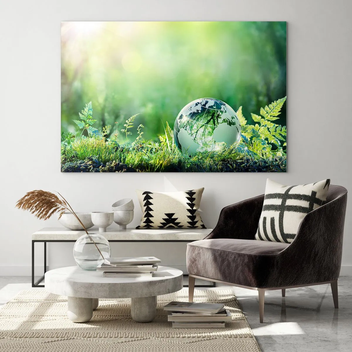 Schilderen op glas - De groene planeet - 100x70 cm