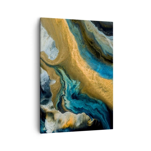 Schilderen op canvas - Blauw - geel - wederzijdse invloeden - 50x70 cm