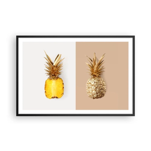 Poster in een zwarte lijst - Ananas voor ons - 91x61 cm