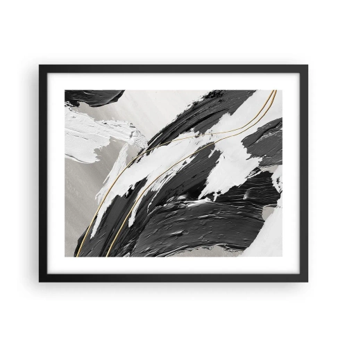 Poster in een zwarte lijst - Abstractie op grote schaal - 50x40 cm