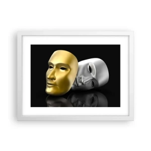 Poster in een witte lijst - Het leven is theater - 40x30 cm