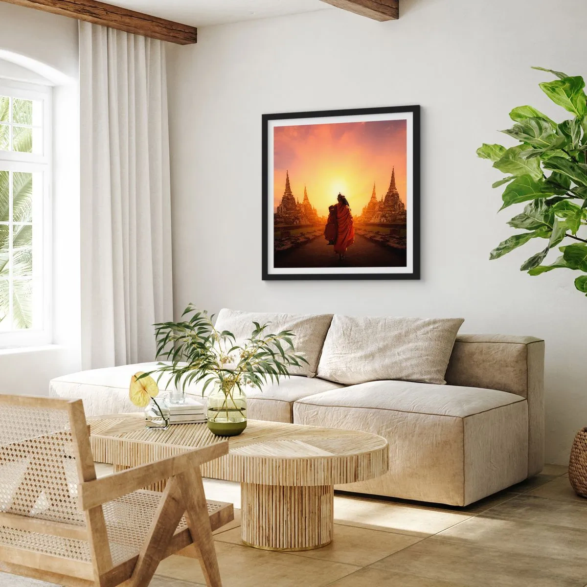 Poster in een zwarte lijst - In vrede voor de eeuwigheid - 50x50 cm