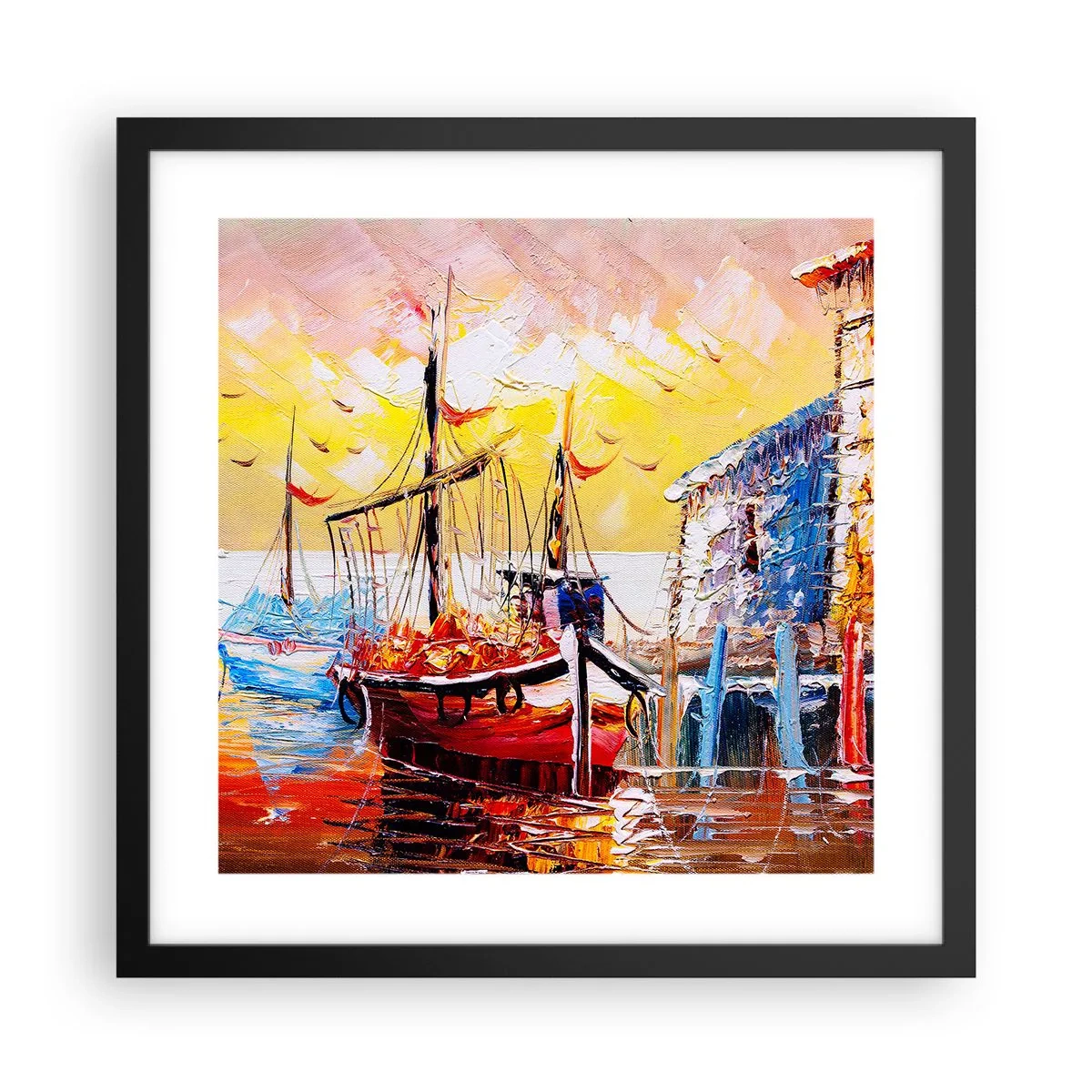 Poster in een zwarte lijst - Gelukkige terugkeer - 40x40 cm