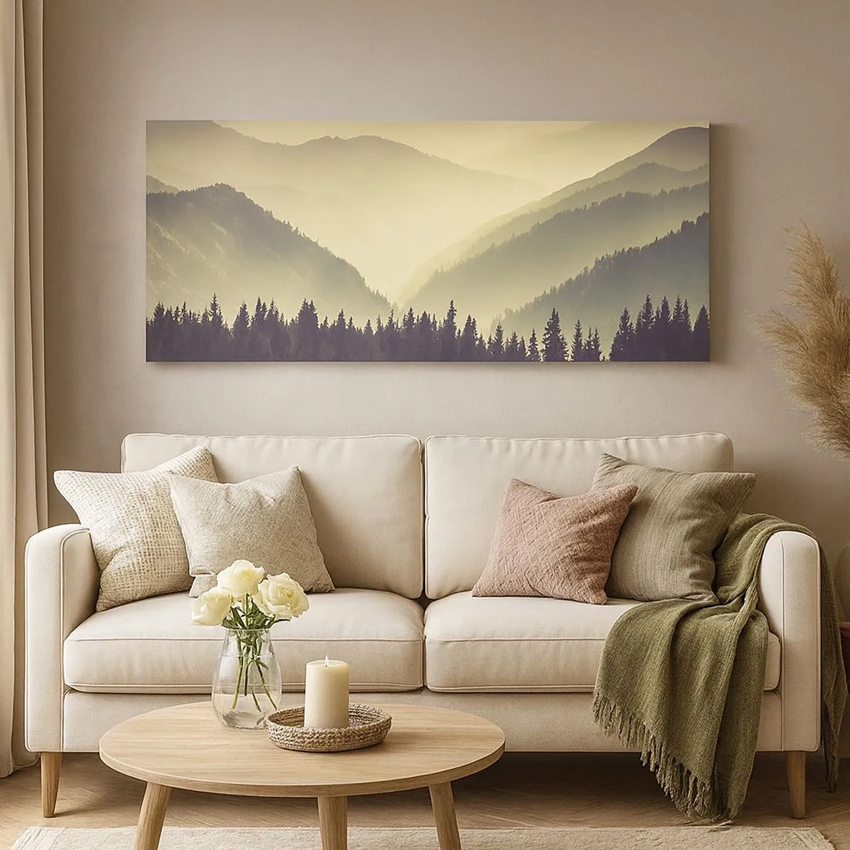 Schilderen op canvas - Achter de zeven bergen... - 100x40 cm